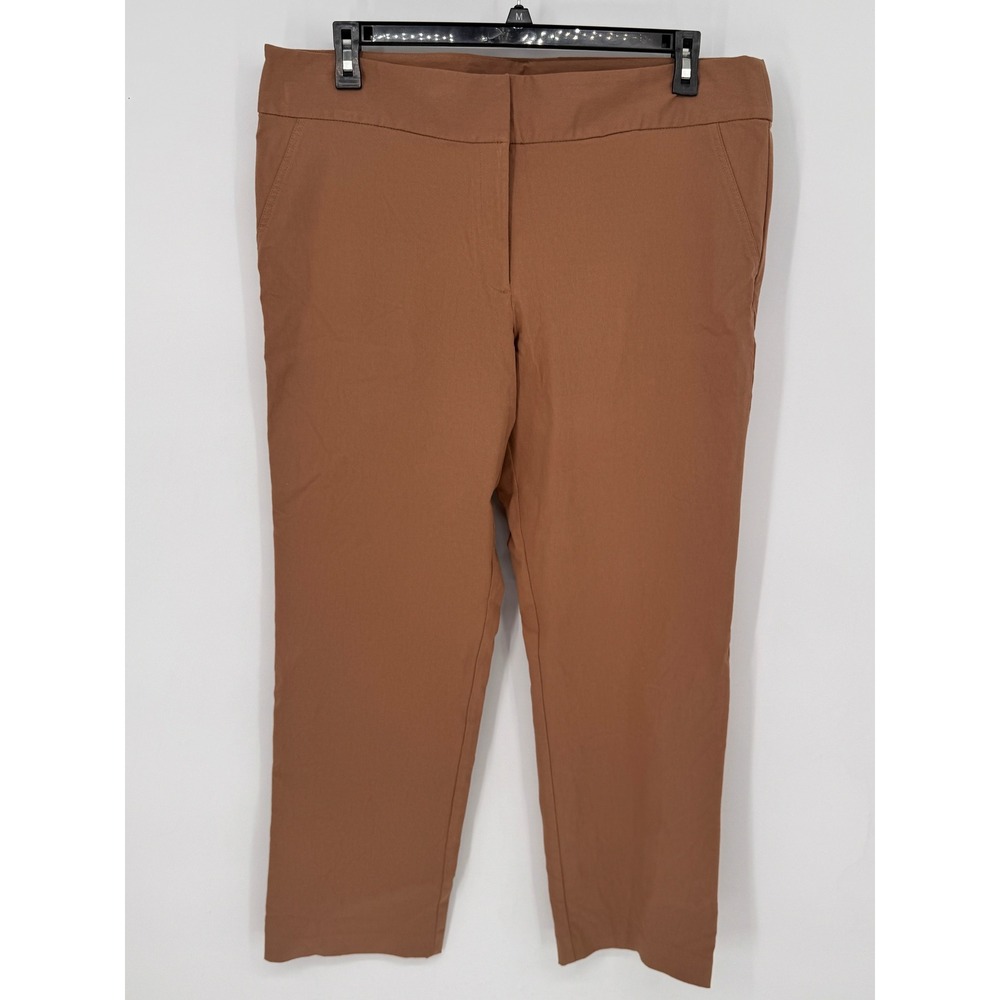 Ruby Rd Pants Womens 18 Brown NWT Machu Picchu Dogwood Stretch Ankle Trousers